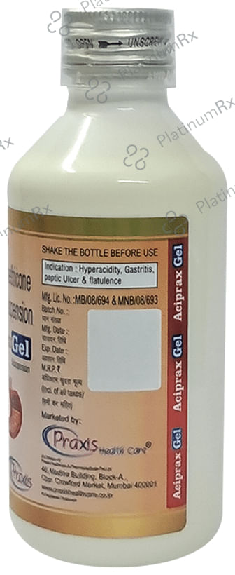 Aciprax Gel Mint Sugar Free 170ml