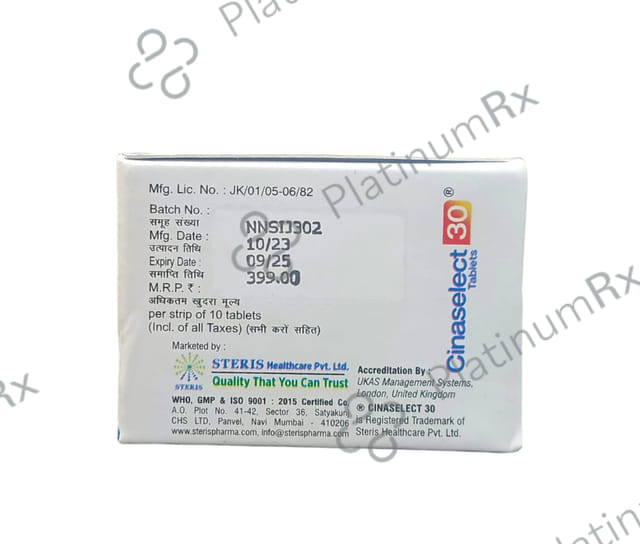 Cinaselect 30mg Tablet 10s