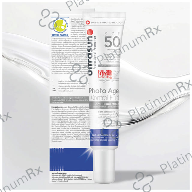 Ultrasun Photo Age Control Fluid Sunscreen SPF 50 Anti Pigmentation Cream 40ml