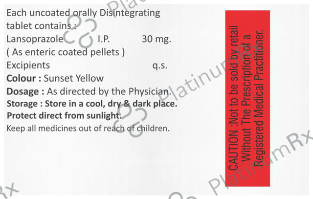 Lanzovax 30mg Tablet DT Delicious Orange Flavour 10s