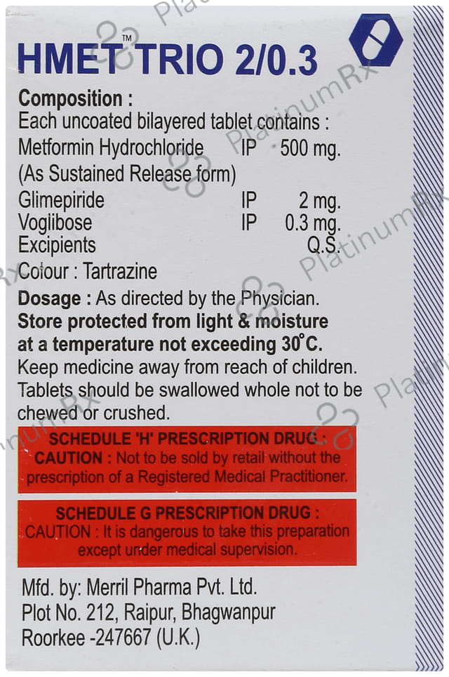 Hmet Trio 2/500/0.3mg Tablet 10s