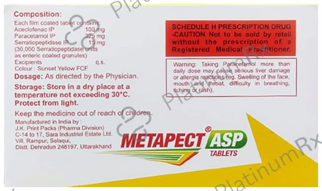 Metapect ASP 100/325/10mg Tablet 10s