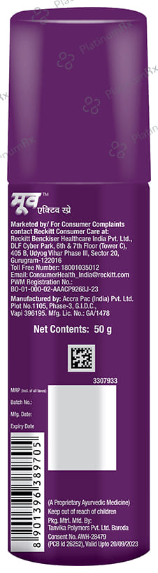 Moov 100% Ayurvedic Pain Relief Spray 50gm
