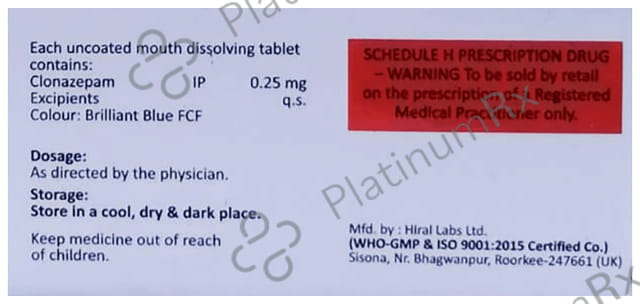 Clomenta 0.25mg MD Tablet