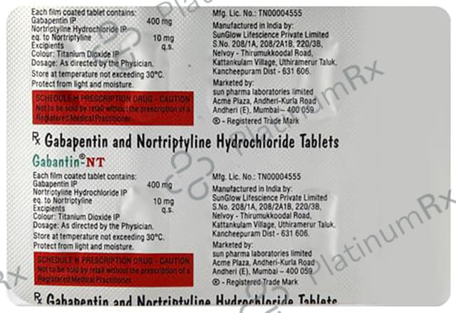 Gabantin NT 400/10mg Tablet 10s