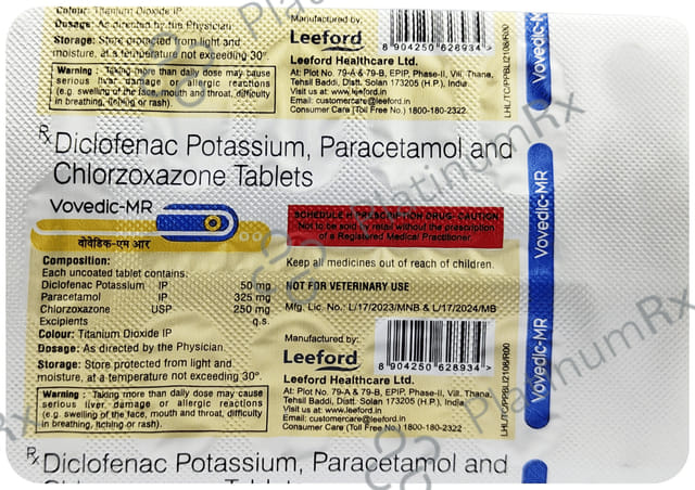 Vovedic MR 250/50/325mg Tablet 10s