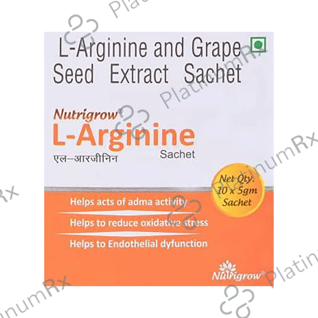 Nutrigrow L-Arginine with Grape Seed Extract for ADMA Activity - Flavour Orange
