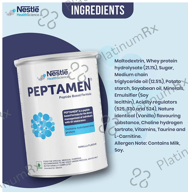 Peptamen Whey Peptide Based Diet for GI Function - Flavour Powder Vanilla
