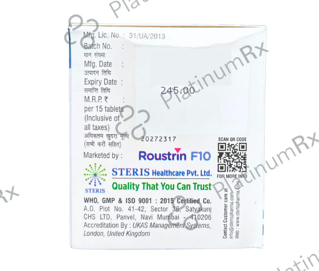 Roustrin F 10/160mg Tablet 10s