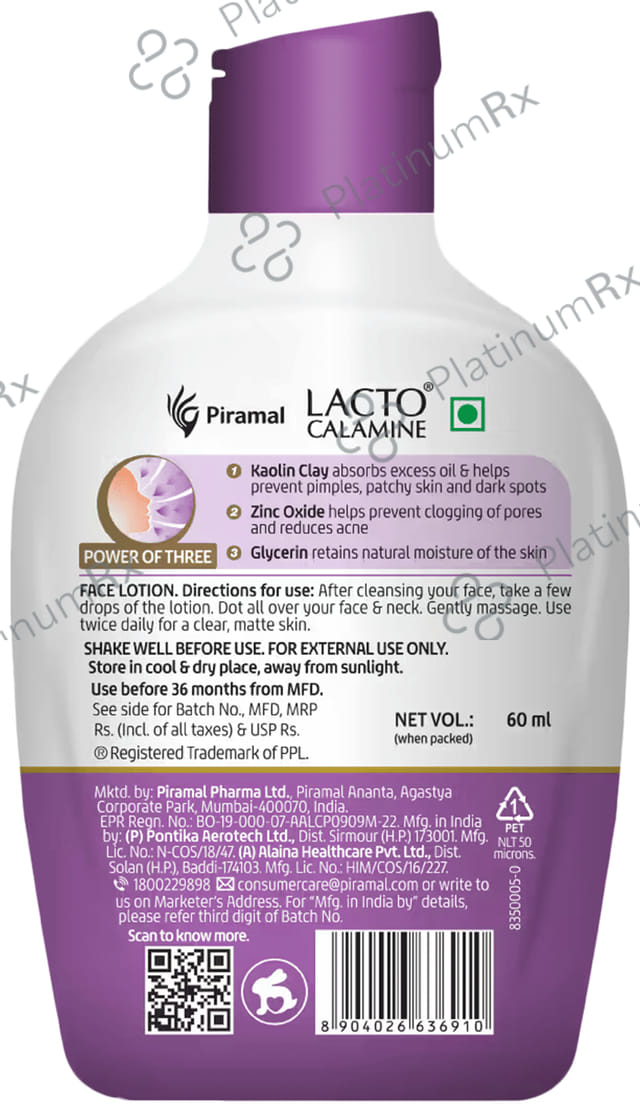 Lacto Calamine Oil Balance Lotion 60ml