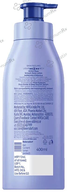 Nivea 5 in 1 Complete Care Nourishing Lotion - Smooth Milk Body Lotion with Shea Butter 400 ml