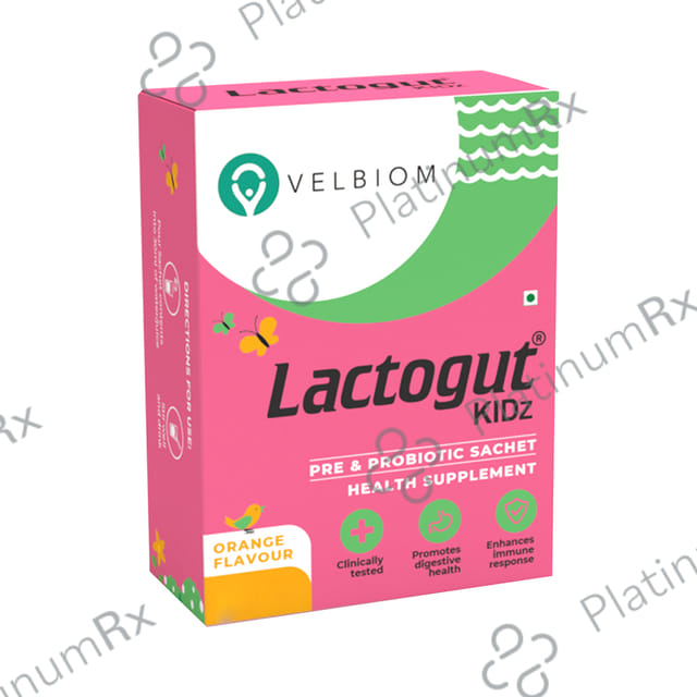 Velbiom Lactogut Kidz Pre & Probiotic Sachet (1gm Each) Orange