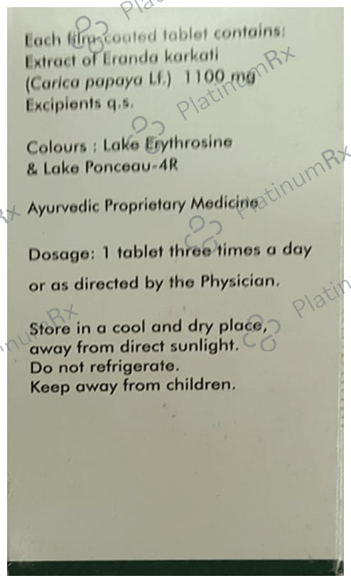 Caripill Carica 1100mg Papaya Leaf Extract Tablet 15s
