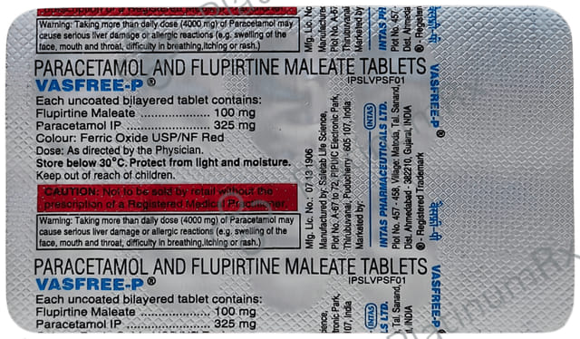 Vasfree P 100/325mg Tablet 10s