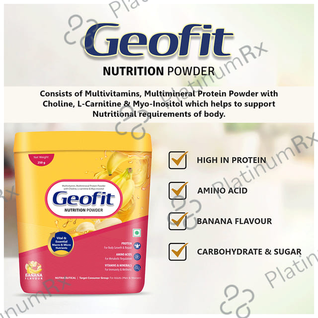 Geofit Nutrition Protein Powder with Vitamins & Minerals Banana