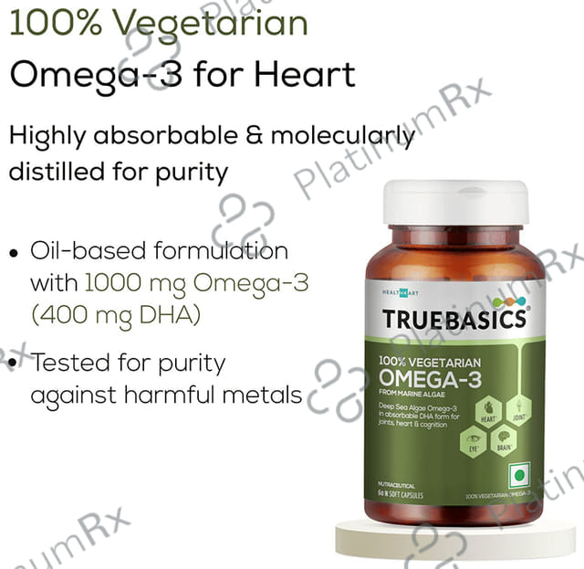 TrueBasics 100% Vegetarian Omega 3 Soft Capsule 60s