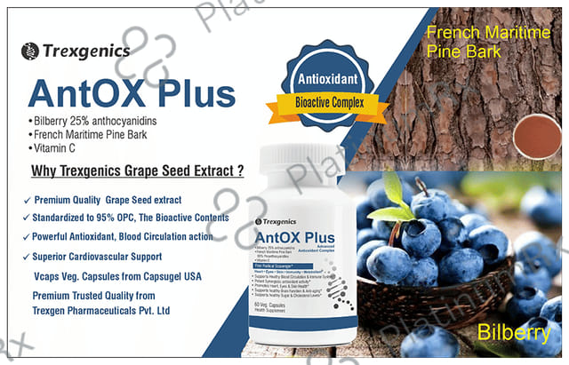Trexgenics Antox Plus Bilberry Pine Bark Veg. Capsules