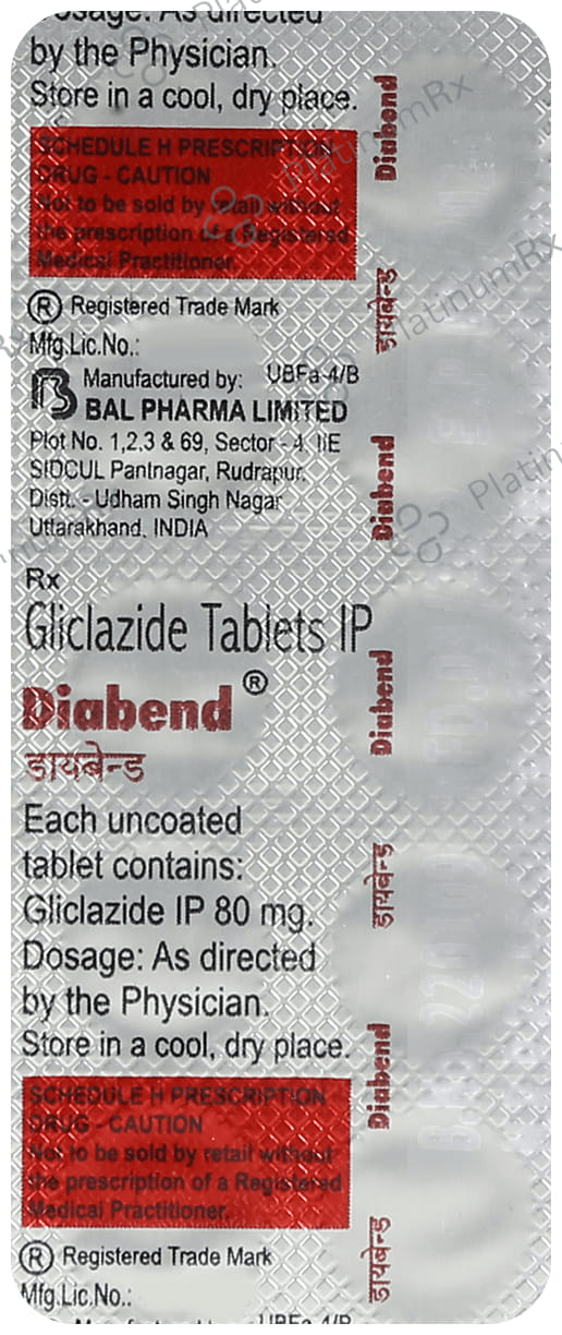 Diabend 80mg Tablet 10s