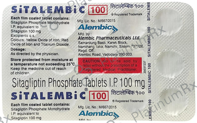 Sitalembic 100mg Tablet 15s
