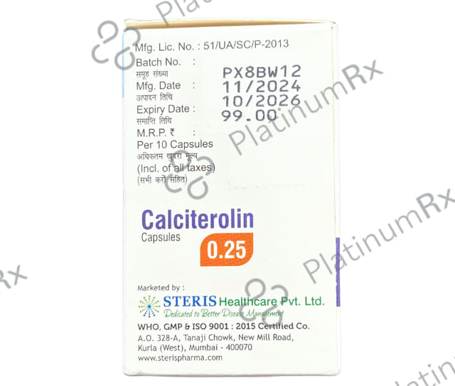 Calciterolin 0.25mcg Capsule 10s
