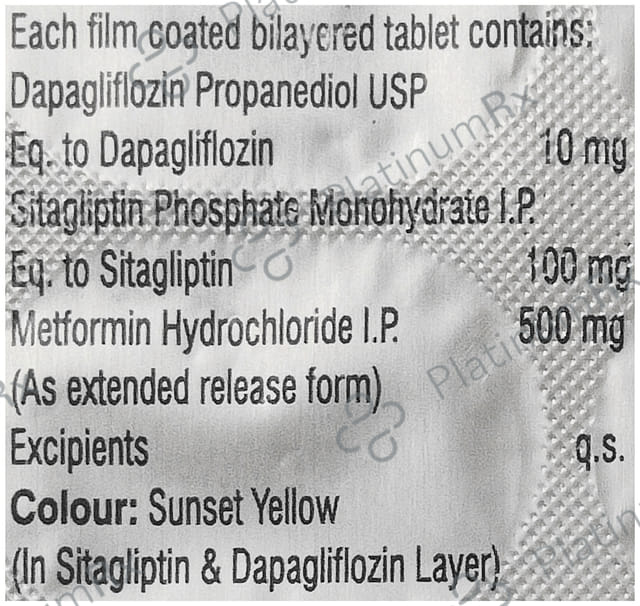 Dapanova SM 10/500/100mg Tablet ER 15s