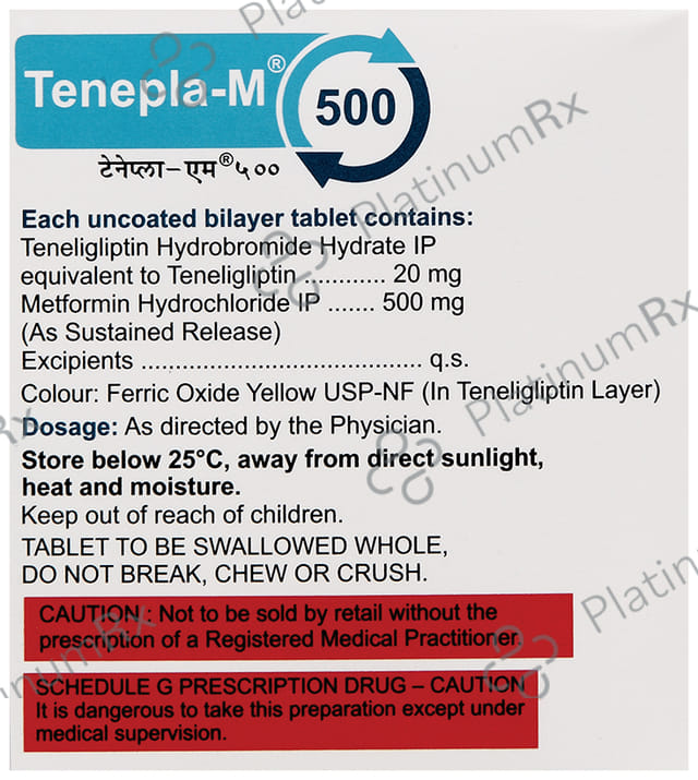 Tenepla M 500/20mg SR Tablet 10s