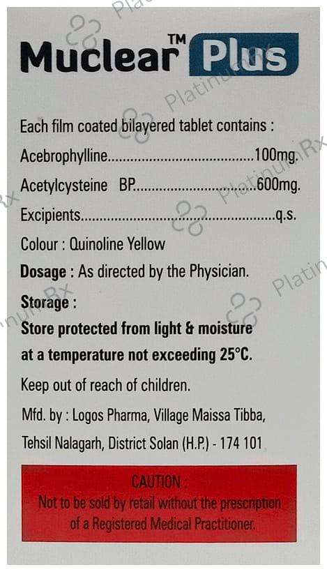 Muclear Plus 100mg/600mg Tablet
