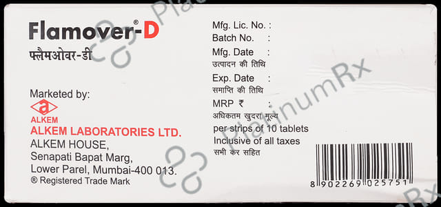 Flamover D 50mg/10mg Tablet