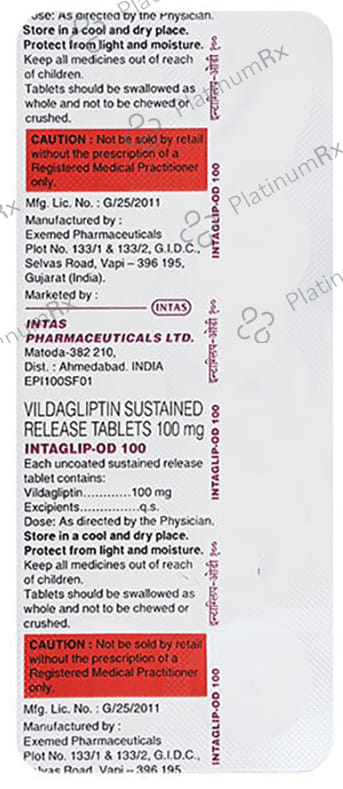 Intaglip OD 100mg Tablet 10s