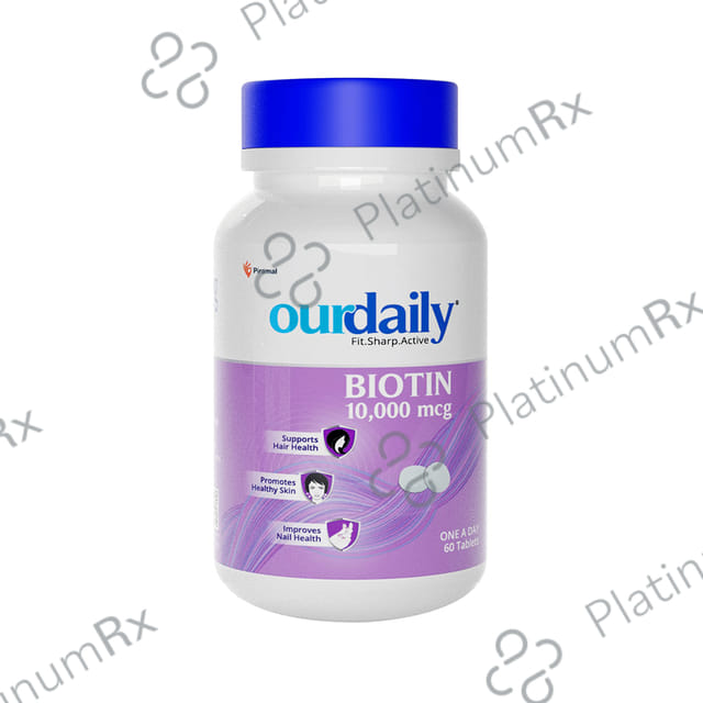 OurDaily Biotin 10000mcg for Healthy Hair, Skin & Nails Tablet 60s