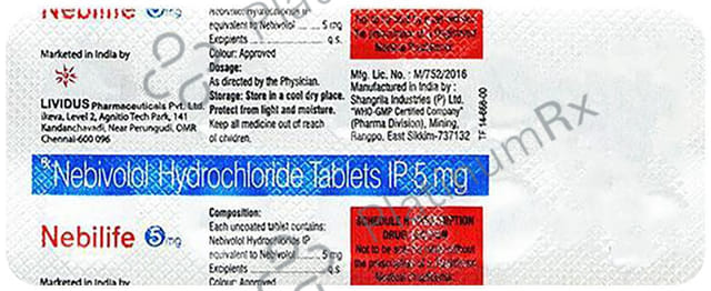 Nebilife 5mg Tablet 10 Tablet Lividus Pharma Pvt