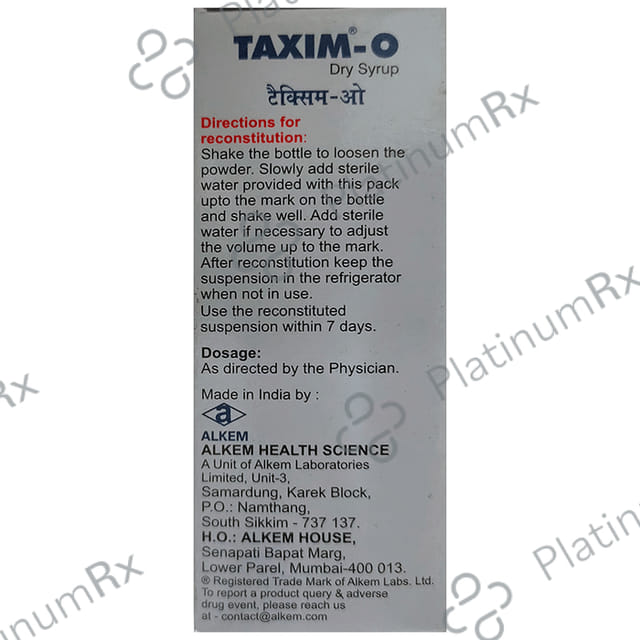 Taxim O 50mg Juicy Orange and Lemon Dry Syrup 30ml