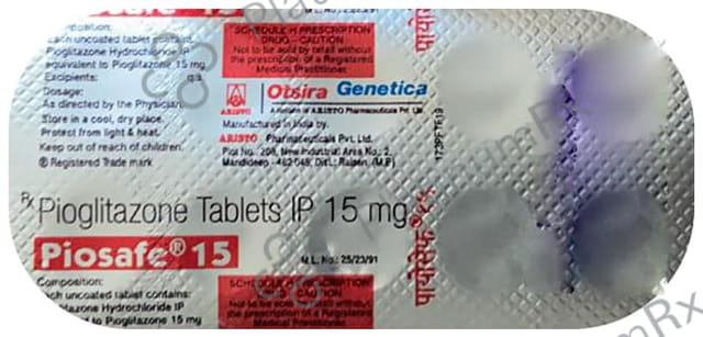 Piosafe 15mg Tablet 10s