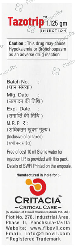 Tazotrip 1000mg/125mg Injection