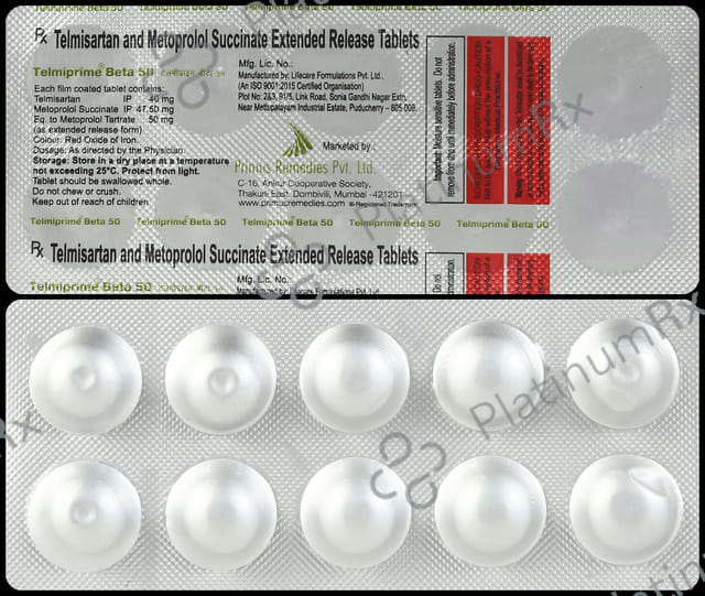 Telmiprime Beta 40/50mg Tablet 10s