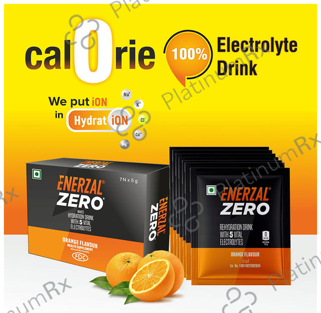 Enerzal Zero Rehydration Drink Powder Sachet (5gm Each) Orange