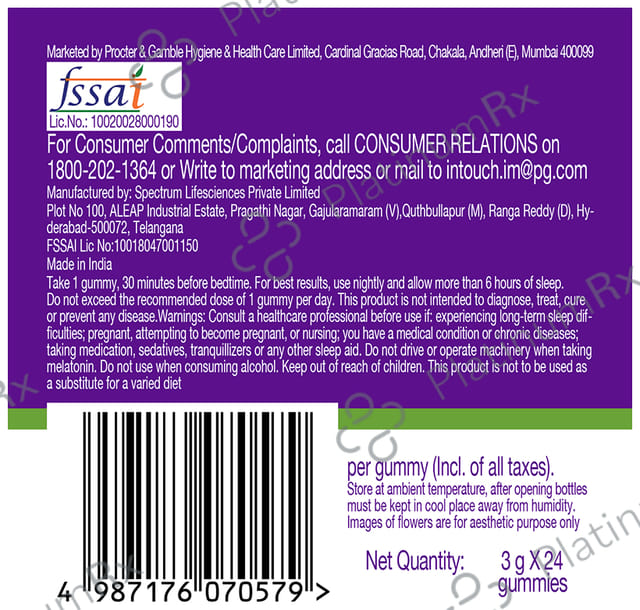 Vicks Zzz Quil Melatonin Sleep Aid with Chamomile & Vitamin B6 Nutraceutical Gummies 24s