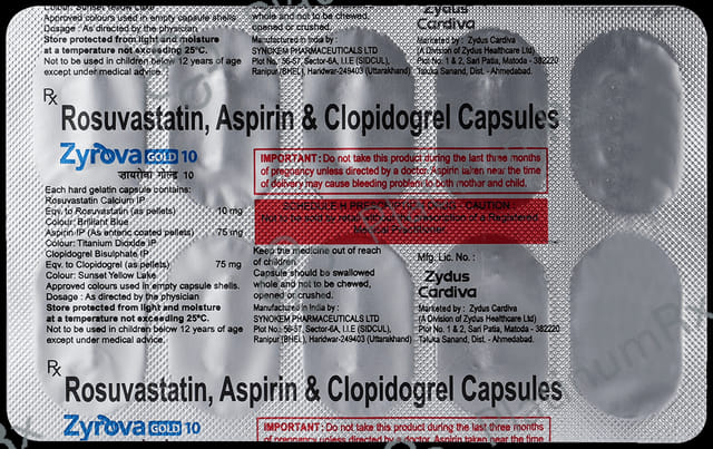 Zyrova Gold 10/75/75mg Capsule 10s