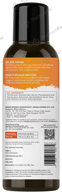 Sirona Hygienic Menstrual Cup Wash