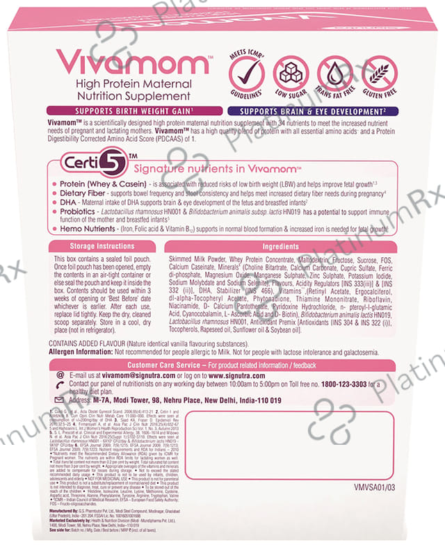 Vivamom High Protein Vanilla Flavour Powder 200gm