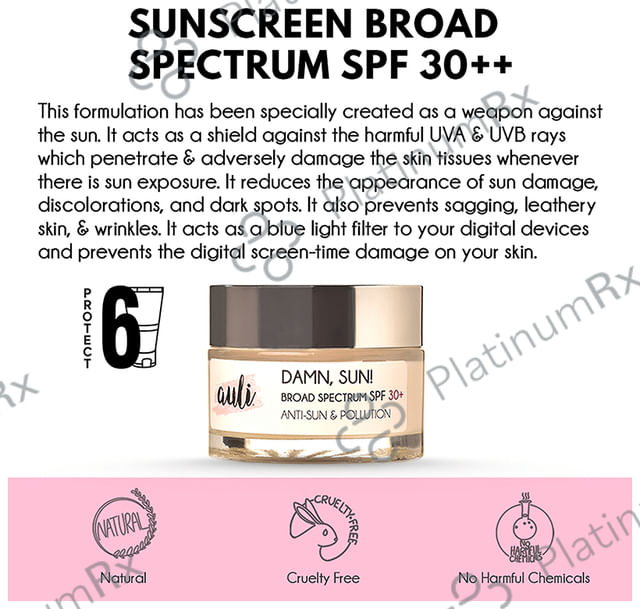 Auli Damn, Sun! Broad Spectrum Sunscreen SPF 30++ Anti-Sun & Pollution