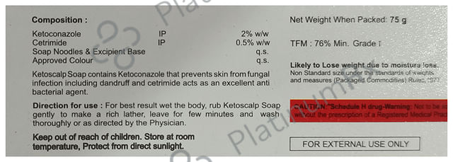 Ketoscalp Soap 75gm for Skin Infections