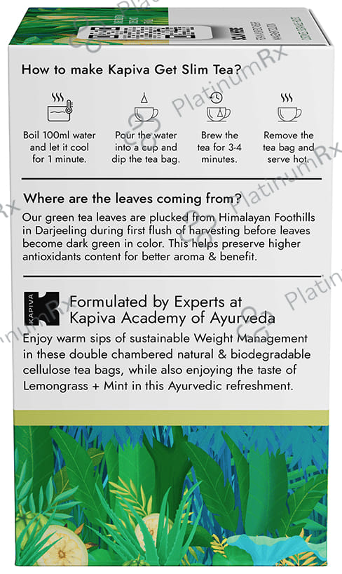 Kapiva Weights Wise Foods -With Ginger, Cinnamon and Garcinia for Weight Management - Get Slim Green Tea Sachets