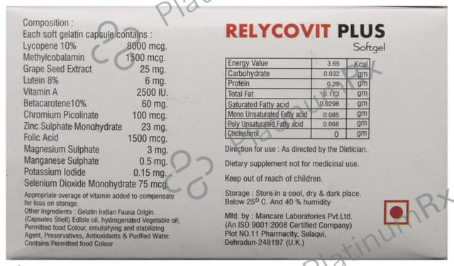 Relycovit Plus Soft Gelatin Capsule 10s