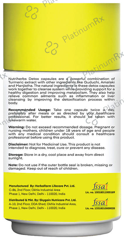 Nutriherbs Detox 500mg Capsule