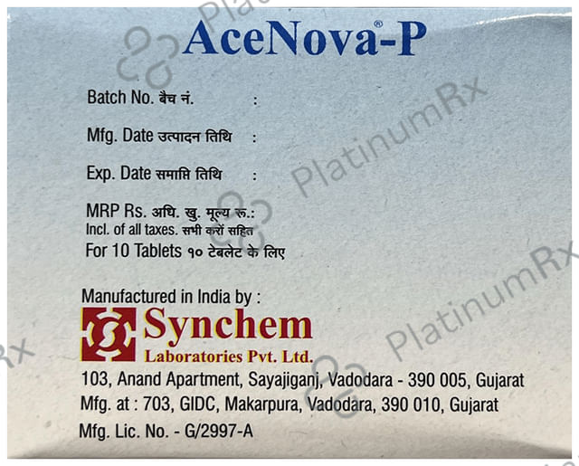 Acenova P 100/325mg Tablet 10s