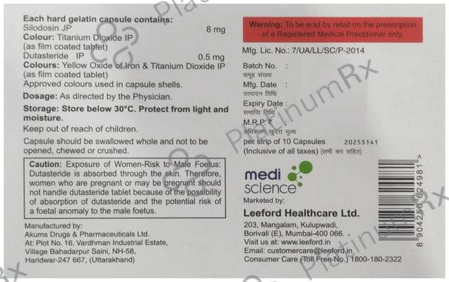 Sildopace D 8mg/0.5mg Capsule