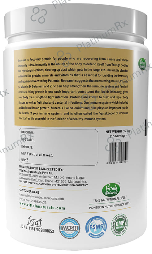 Vittalanaturals Imusakt Protein Powder Vanilla