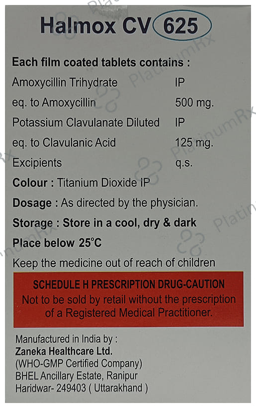 Halmox CV 625 Tablet 10 tablets Tablet Halden Healthcare & Research Pvt Ltd