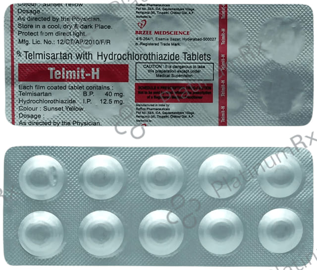 Telmit H 40mg/12.5mg Tablet